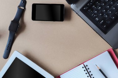Üstten Görünüm ile kopya yer-in modern Ofis Masası