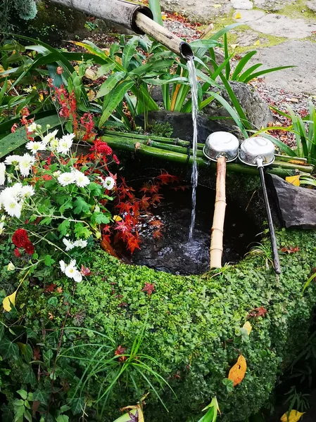 Chozusha for wash hands and rinse mouth at the entrance of shrine