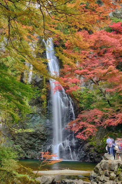 Fall colour at Minoo waterfall in Minoo Park, Osaka, Japan