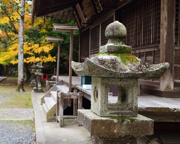 Каменный Фонарь Крупным Планом Осенний Сезон Парке Миноо Осаке Япония — стоковое фото