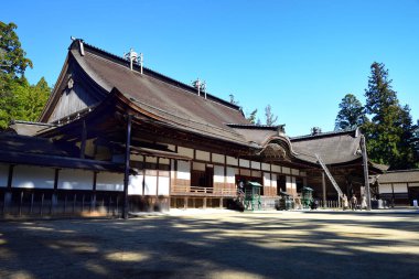 Koyasan, Japan - November 20, 2019: View of Kongobu-ji in the Kansai region of Wakayama prefecture, Japan. Kongobuji is the head temple of the Shingon sect of Buddhism in the world.