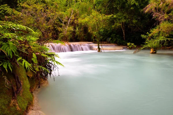 Beautiful Kung Waterfall Luang Prabang Laos Natural Background — Stock Photo, Image