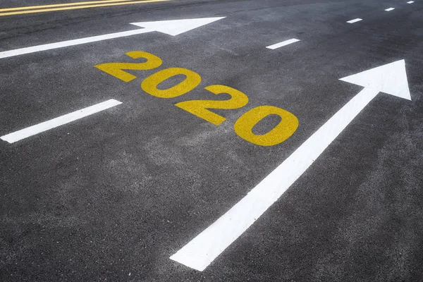 Road Future 2020 Asphalt Road Arrow Business Challenge Concept Business — 스톡 사진