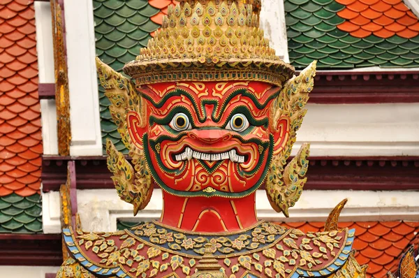 Closeup Face Giant Yaks Wat Kaew Bangkok Thailand Wat Phra — Stock Photo, Image