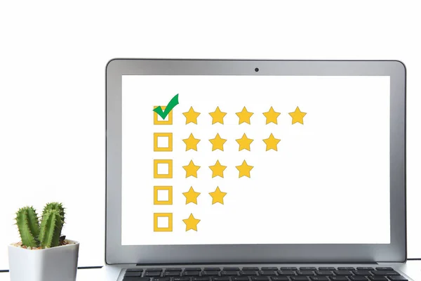 Best Rating Five Stars Feedback Online Review Business Success Excellent — Stock Photo, Image