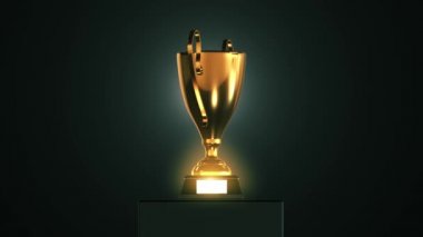 Siyah Bokeh Arkaplanlı 3B Kupa