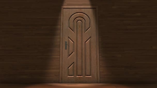 Излучение Света Комнате Открыв Дверь — стоковое видео