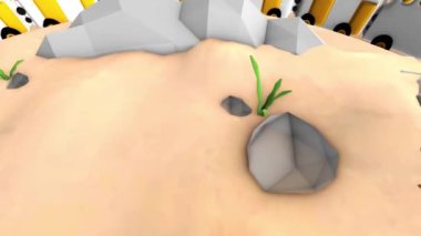 3d Karikatür Arkaplan Döngüsü - Tren