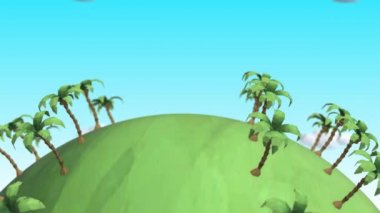 Yaz Yolu Yolculuğu 4k Döngülü, 3D Çizgi Film