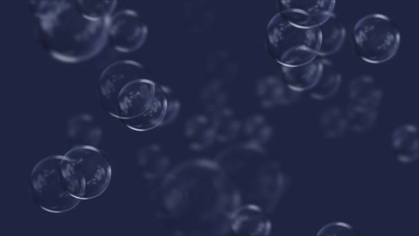 Flying Soap Bubbles Background Looped — Stock Video