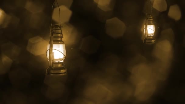 Lanterne Ramadan Suspendue Sur Vieux Fond Animation — Video
