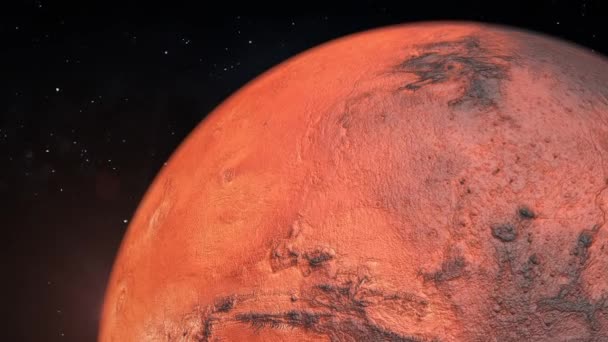 Mars Draait Ruimte Animatie — Stockvideo