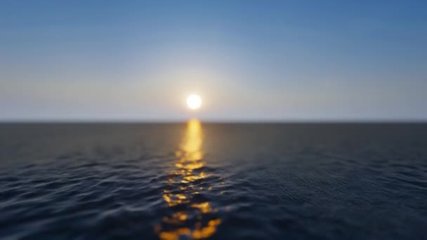 在海洋中的日落场景 3D动画 — 图库视频影像