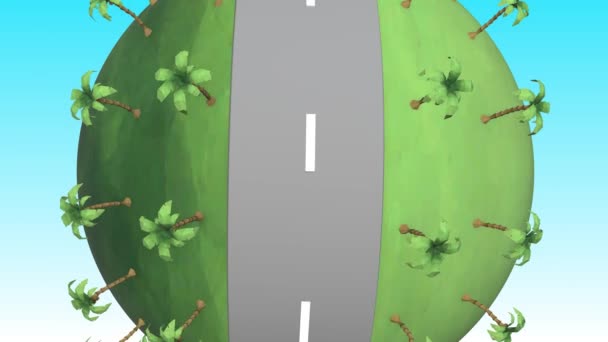 夏路四千米环路3D卡通 — 图库视频影像