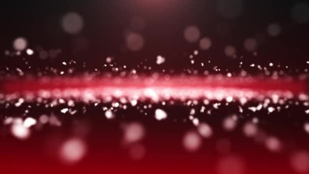 Deeltjes Stof Abstract Licht Beweging Titels Filmisch Rood Achtergrond Lus — Stockvideo
