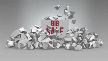 Kare ile beyaz arkaplan patlar ve yazılan ekranın içinde görünür