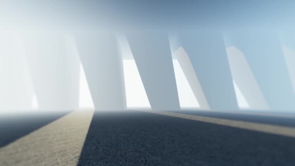 Corridor Met Helder Licht Rendering — Stockvideo