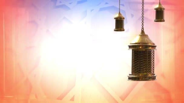 Ramadan Kareem Achtergrond Loop Met Geanimeerde Islamitische Decoratie Animatie — Stockvideo