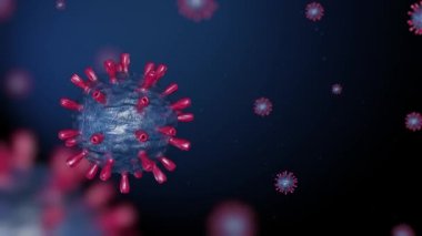 Corona virüsü Coronavirüs COVID-2019 'un mikroskop altında görselleştirilmesi