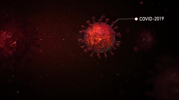 Visualisatie Van Corona Virus Coronavirus Covid 2019 Microscoop — Stockvideo