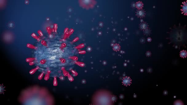 Visualisering Coronavirus Covid 2019 Mikroskop — Stockvideo