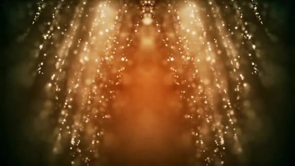 Gouden Deeltjes Glitter Ruimte Achtergrond Looped — Stockvideo