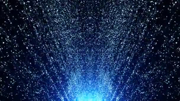 Blaue Partikel Glitter Space Hintergrundschleife — Stockvideo