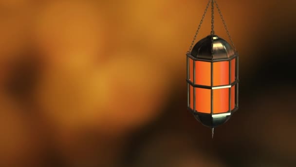 Arabic Golden Ramadan Lantern Φόντο Ισλαμικό Στολίδι Κινούμενα Σχέδια — Αρχείο Βίντεο