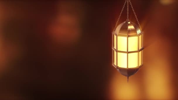 Arabic Golden Ramadan Lantern Φόντο Ισλαμικό Στολίδι Κινούμενα Σχέδια — Αρχείο Βίντεο