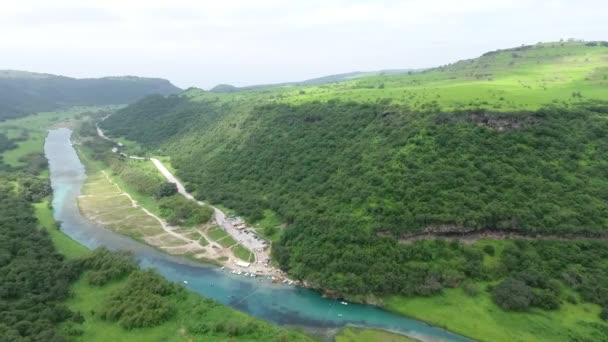 Una Sorprendente Instantánea Del Dron Otoño Salalah Ain Darbat Sultanato — Vídeo de stock