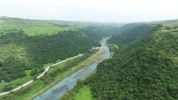 Una Sorprendente Instantánea Del Dron Otoño Salalah Ain Darbat Sultanato — Vídeo de stock