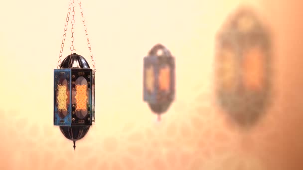 Linterna Árabe Oro Ramadán — Vídeos de Stock