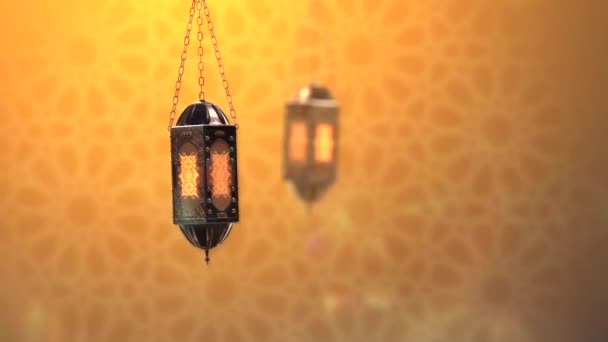 Linterna Árabe Oro Ramadán — Vídeo de stock