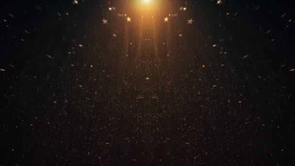 金粒子のカーテンの背景 — ストック動画