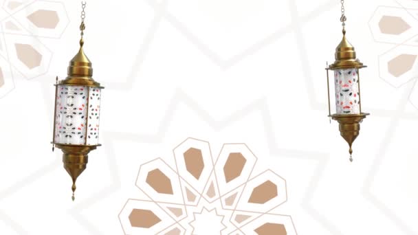 Ramadán Kareem Bucle Fondo Con Decoración Islámica Animada Animación — Vídeos de Stock