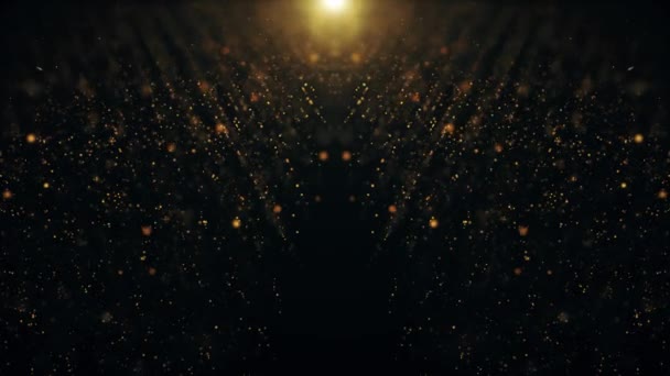 Partículas Oro Glitter Space Background Looped Fondo Brillante Dorado — Vídeo de stock