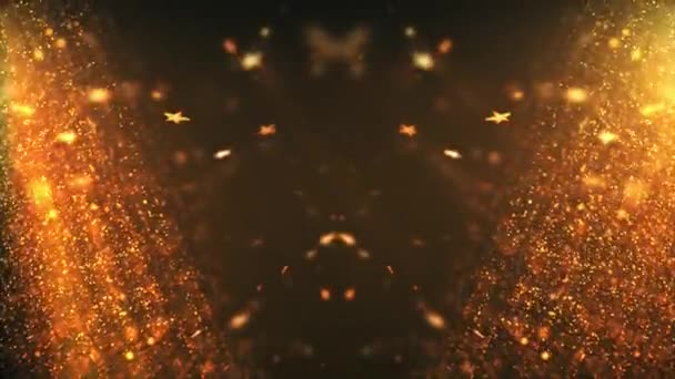 Partículas Oro Glitter Space Background Looped Fondo Brillante Dorado — Vídeo de stock