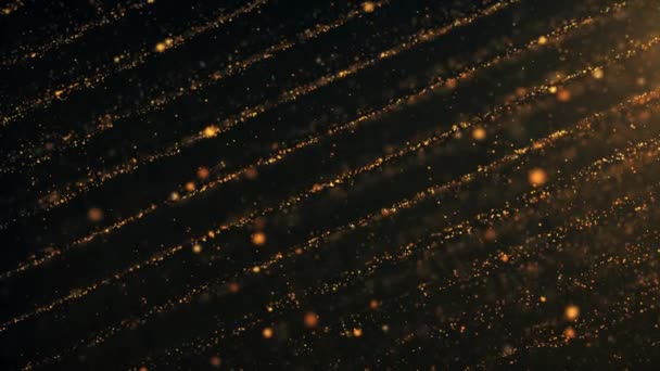 Золоті Частинки Блиск Космічний Фон Петлі Золотий Блискучий Фон — стокове відео
