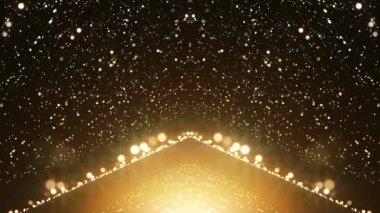 Işıl ışıl ışık konfeti efektiyle altın parıltısı arka planı