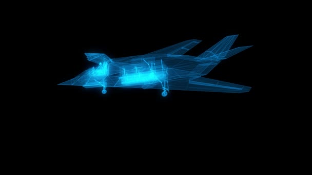 Графіка Руху Літаки Голограмі Дротова Рамка — стокове відео