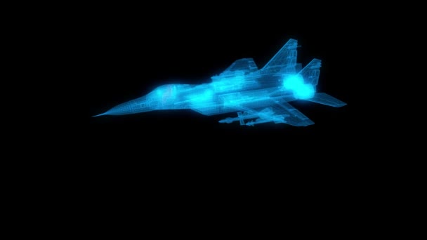 Графіка Руху Літаки Голограмі Дротова Рамка — стокове відео