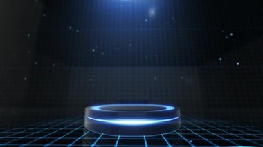 Arkaplan ızgarası ile logo ve metin görüntülemek için substrat platformu