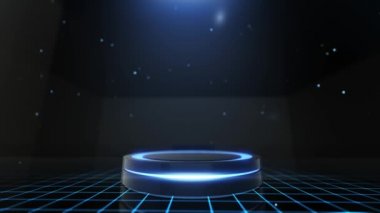 Arkaplan ızgarası ile logo ve metin görüntülemek için substrat platformu