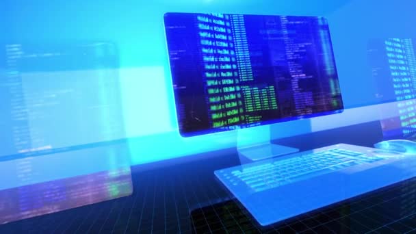 Globalt Datornätverk Programvara Källkod Och Programdata Det Virtuella Utrymmet Rutnät — Stockvideo