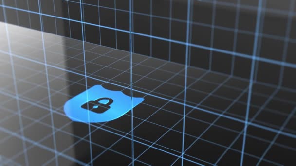 Network Background Electronic Security Icon — Stock Video