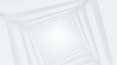 Beyaz bir koridor parlak ışıkla dolu fütüristik boş kareler şekillendirdi.