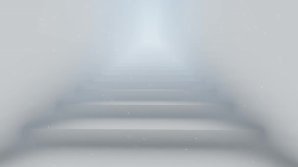 Sky Door Particles Futuristic Clean Staircase — Stock Video