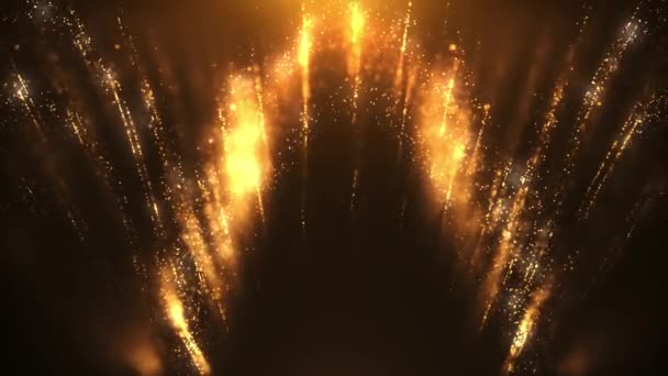 Animation Background Golden Particles Shiny Loop Seamless — Stock Video