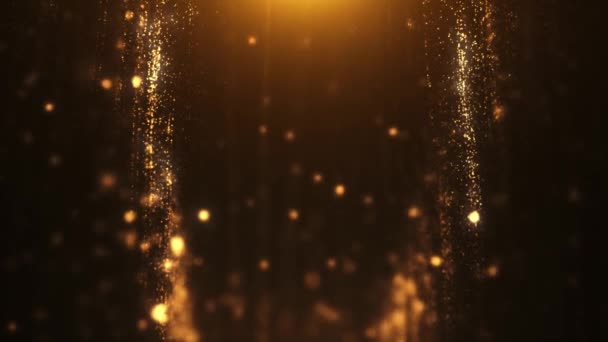 Animation Fond Golden Particle Boucle Brillante Sans Couture — Video