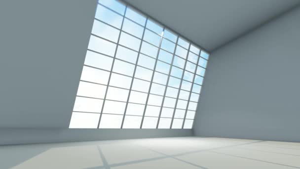 Animation Fond Vide Chambre Blanche Avec Lumière Vive Windows — Video